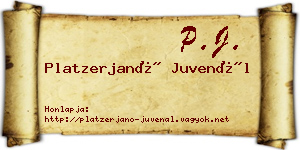 Platzerjanó Juvenál névjegykártya